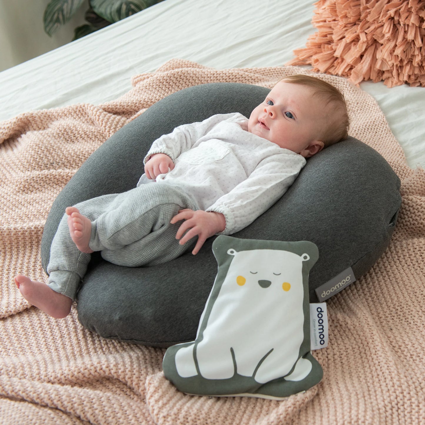 Softy Cotton Nursing Pillow - Chine Anthracite