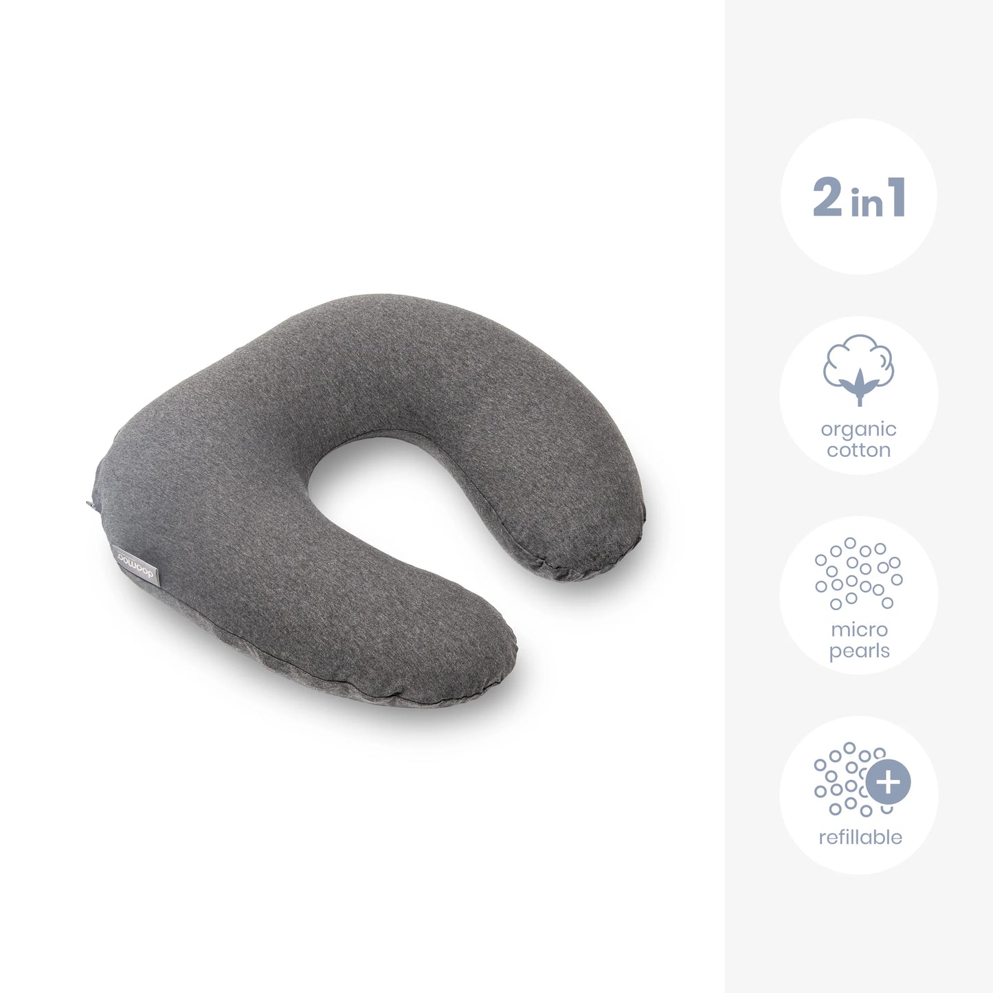 Softy Cotton Nursing Pillow - Chine Anthracite