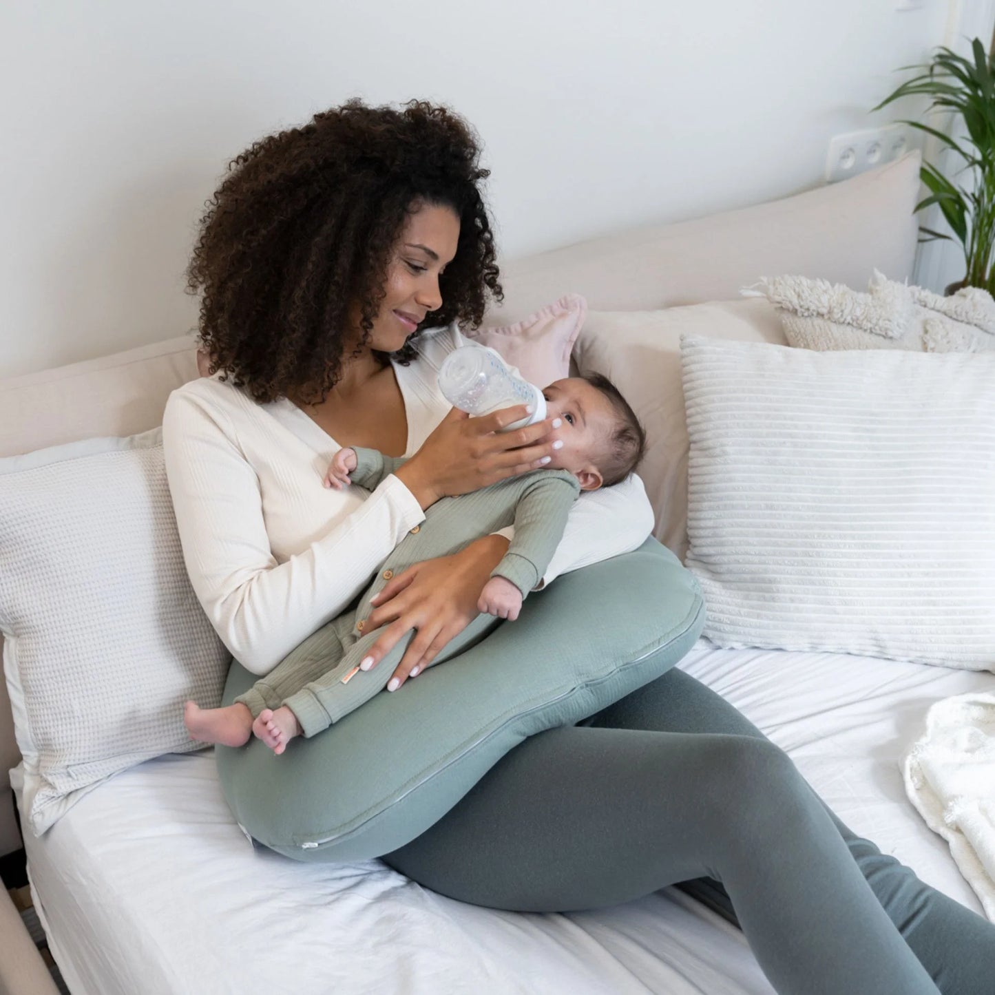 Softy Cotton Nursing Pillow - Tetra Jersey Green