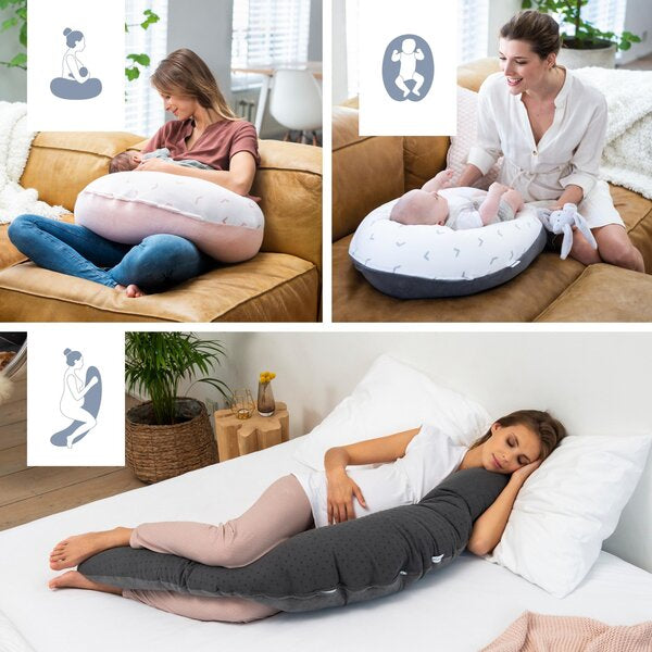 Buddy Pregnancy & Nursing Pillow - Tetra Jersey Blue