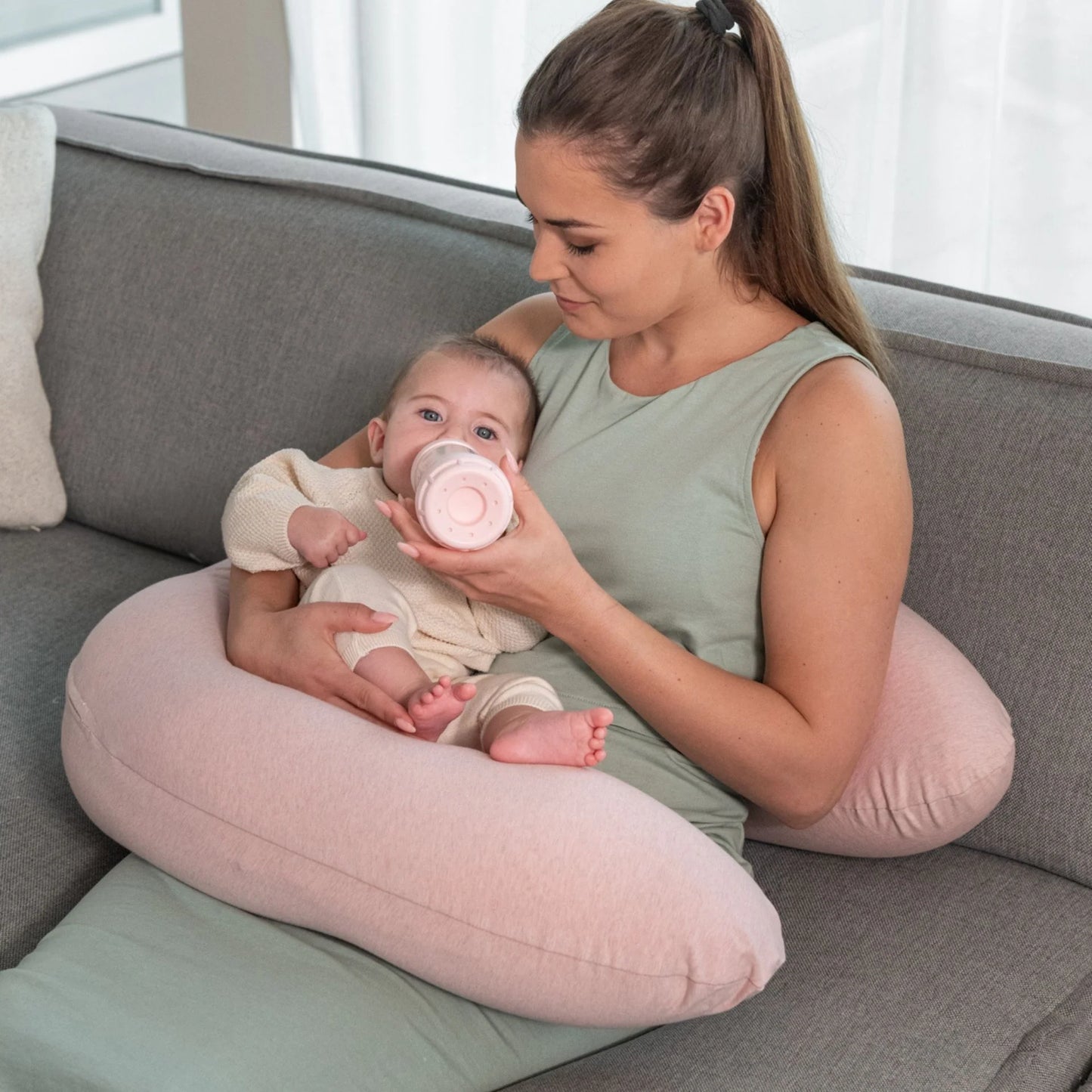 Buddy Pregnancy & Nursing Pillow - Chiné Pink