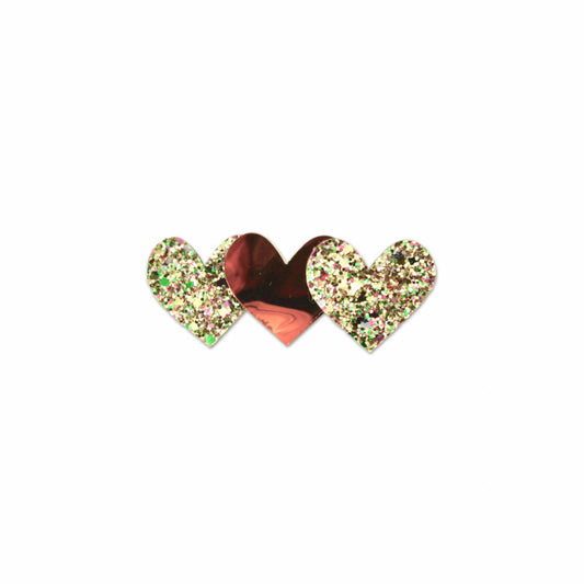 Glitter Hearts Hair Clip