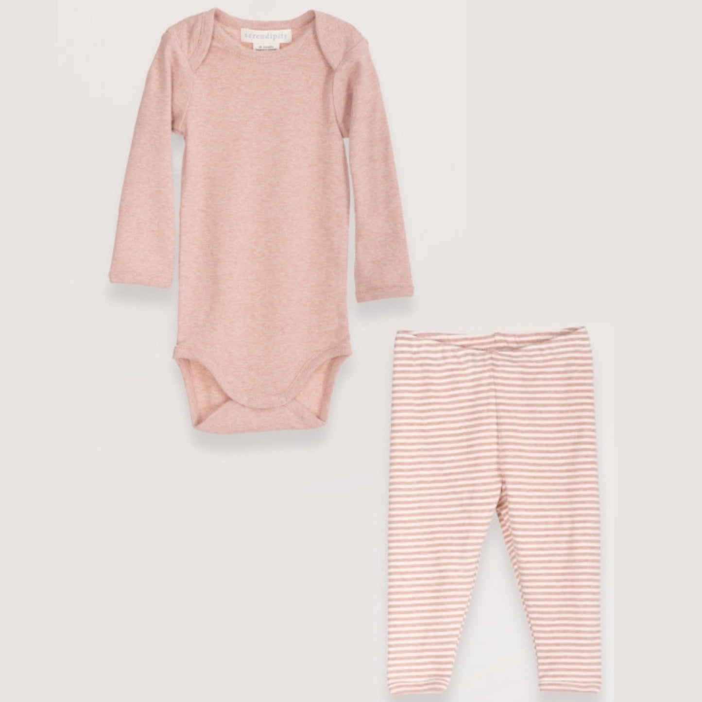 Striped Baby Body Set - Clay