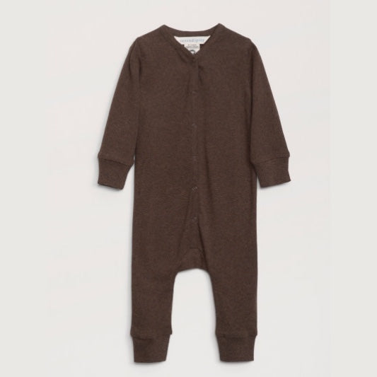 Snap Button Playsuit - Chestnut