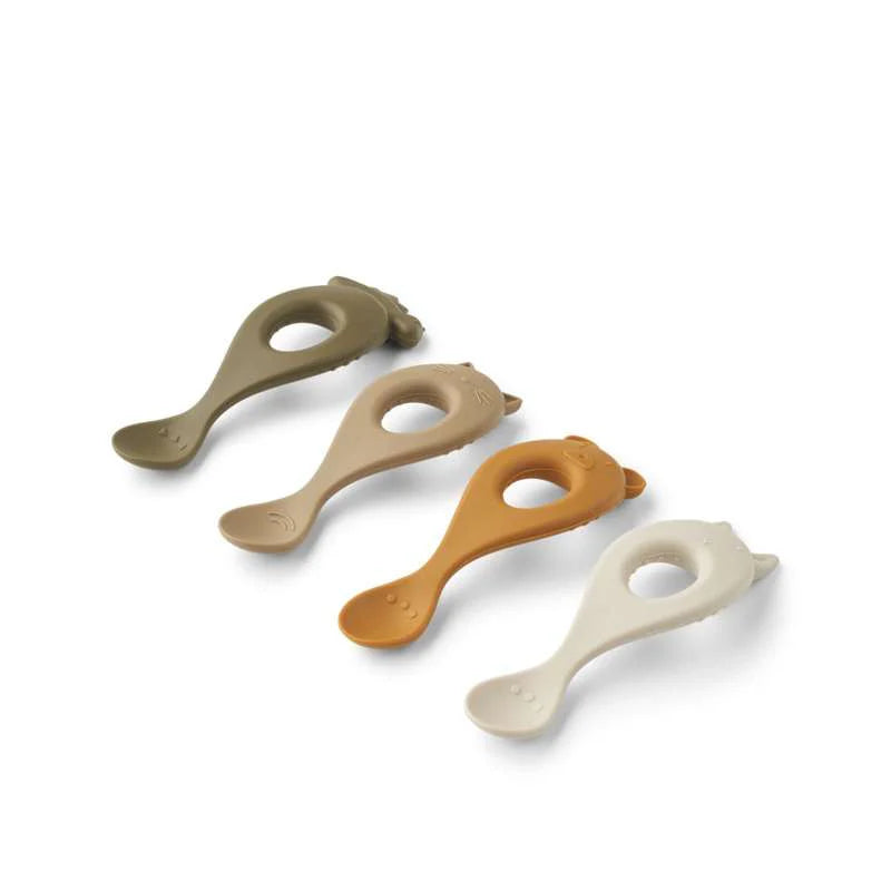 Liva Silicone Spoon 4-Pack - Sandy multi mix