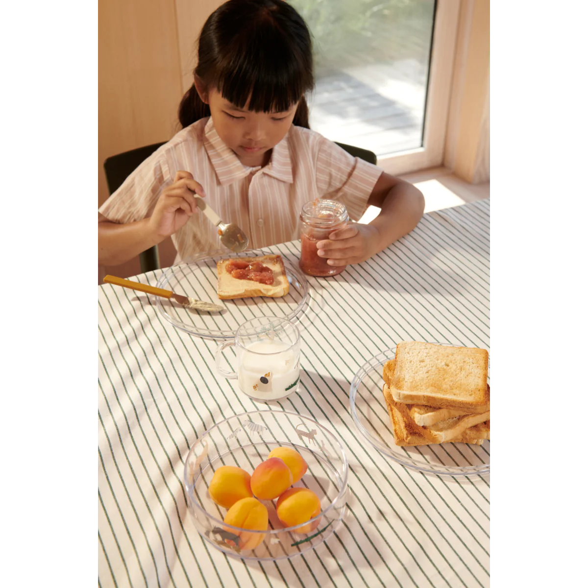 Siva Printed Tableware Set - All together / Sandy
