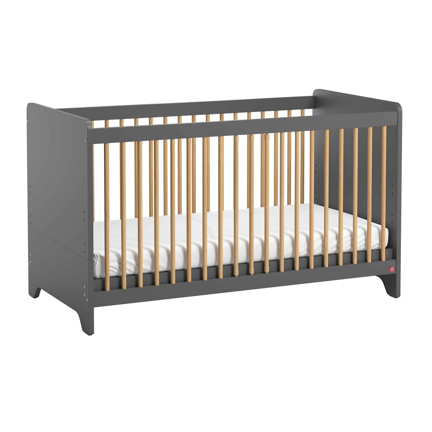 Leaf Cot Bed 70x140cm - Graphite/Oak