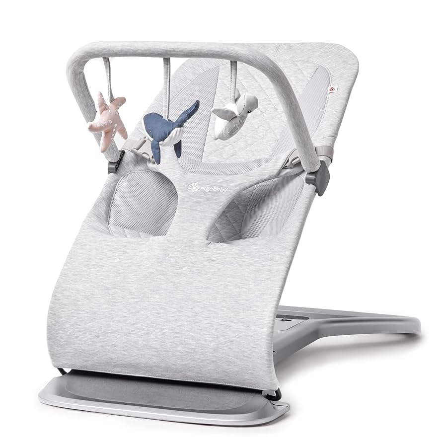 Evolve 3-in-1 Mesh Baby Bouncer & Toy Arc - Light Grey