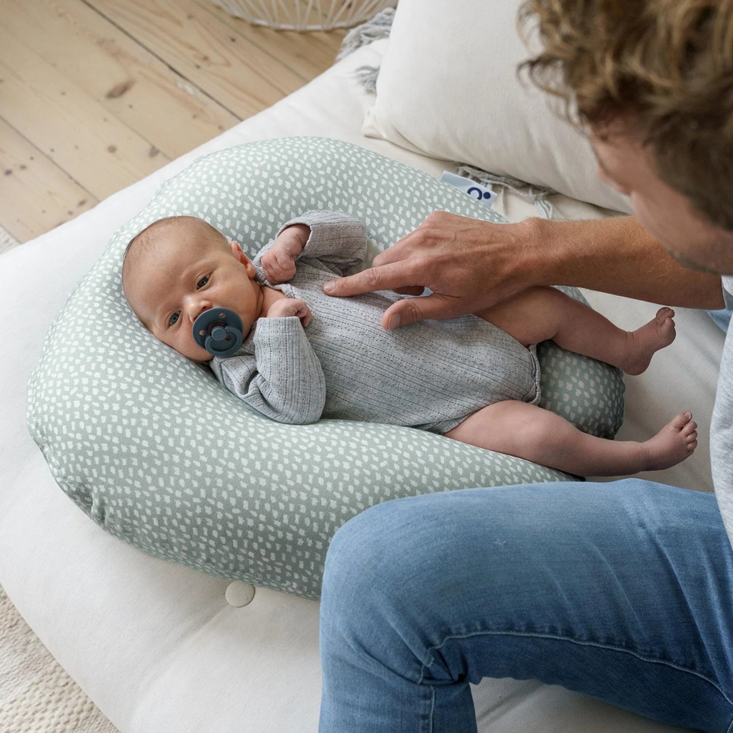 Softy Cotton Nursing Pillow - Cloudy Khaki
