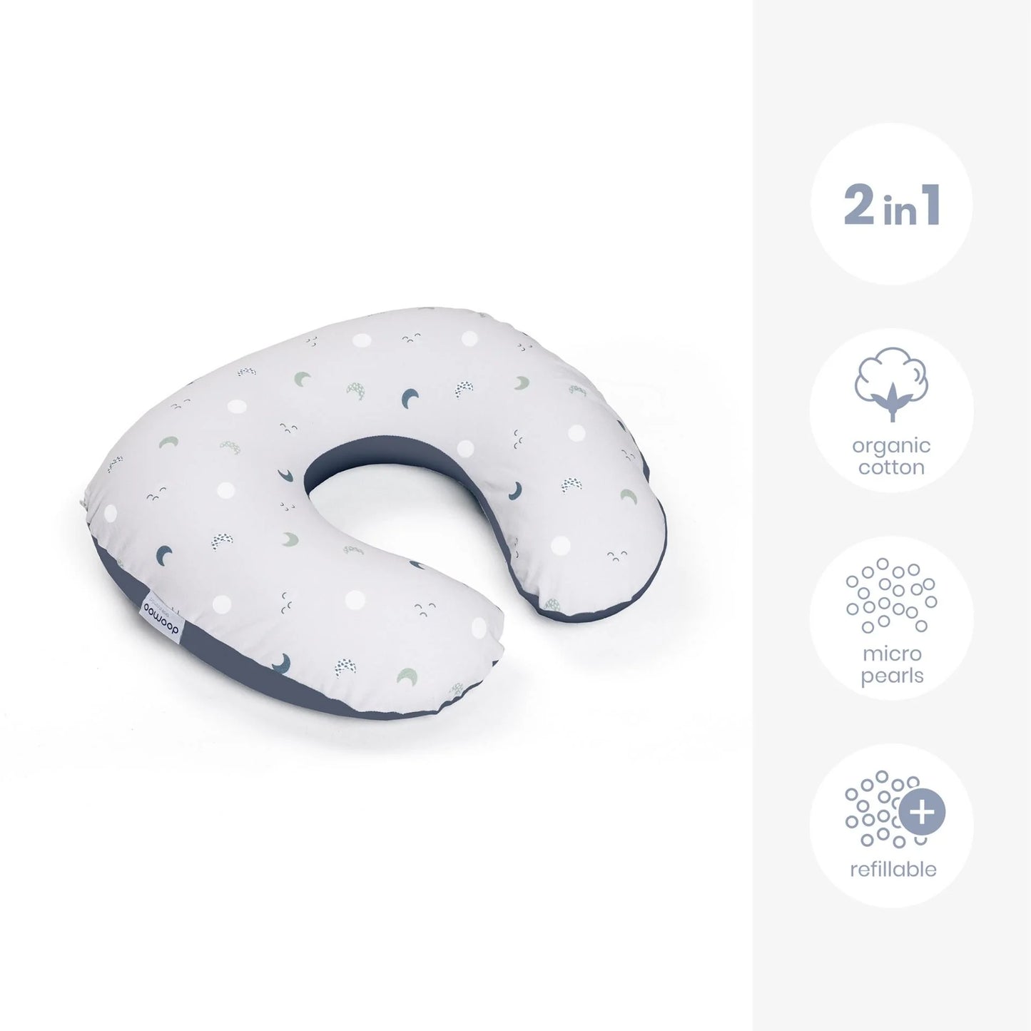 Softy Cotton Nursing Pillow - Blue Grey Moon