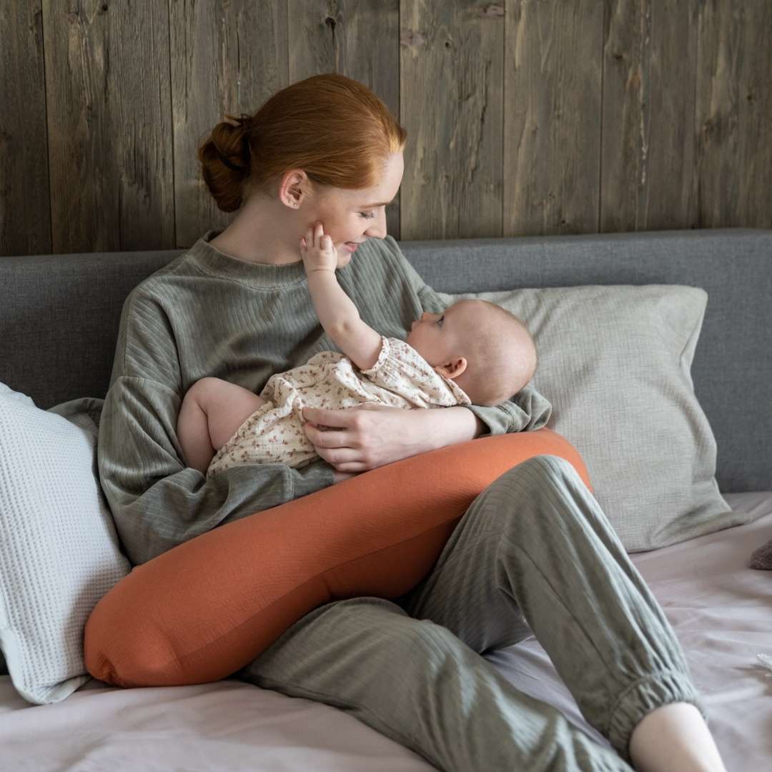 Buddy Pregnancy & Nursing Pillow - Tetra Jersey Terracotta
