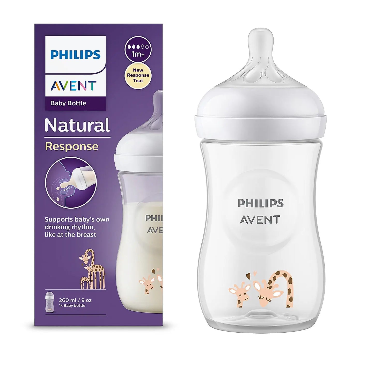 Natural Response Feeding bottle 260ml - Single Pack - Giraffe (SCY903/66)