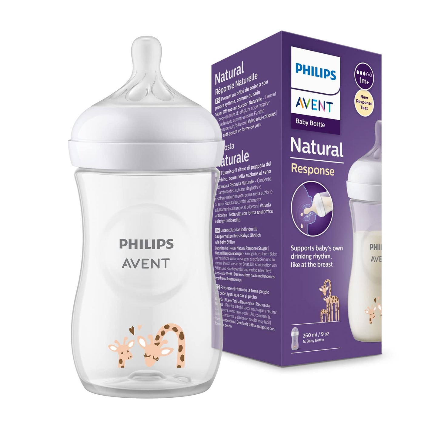 Natural Response Feeding bottle 260ml - Single Pack - Giraffe (SCY903/66)