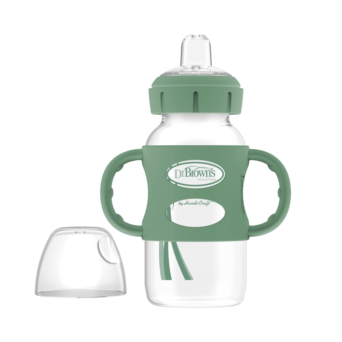 Wide Neck Sippy Bottle + Handles 270 ML 6m+, Green