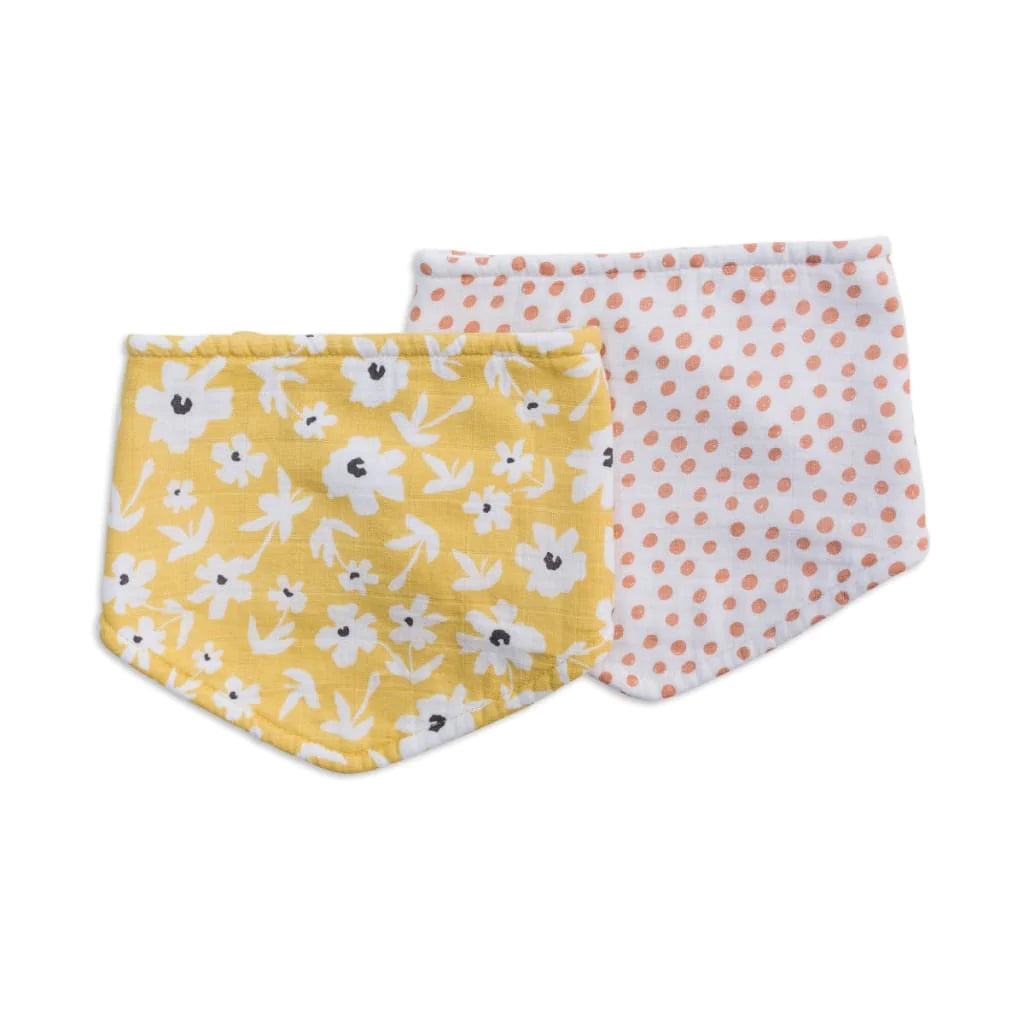 Bandana Bibs, Pack of 2 - Wildflowers/Dots