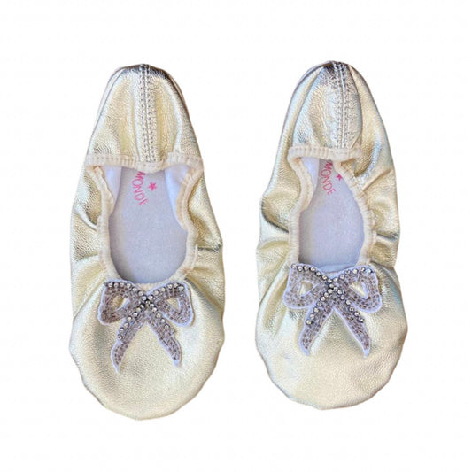 Metallic Bow Ballet Flats