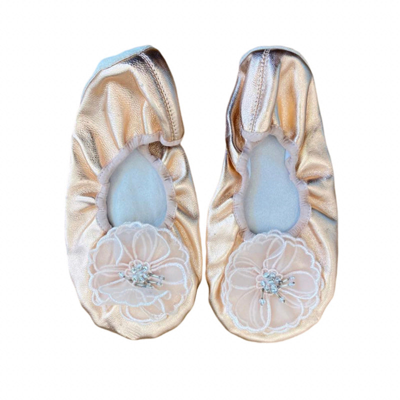Rose Metallic Ballet Flats