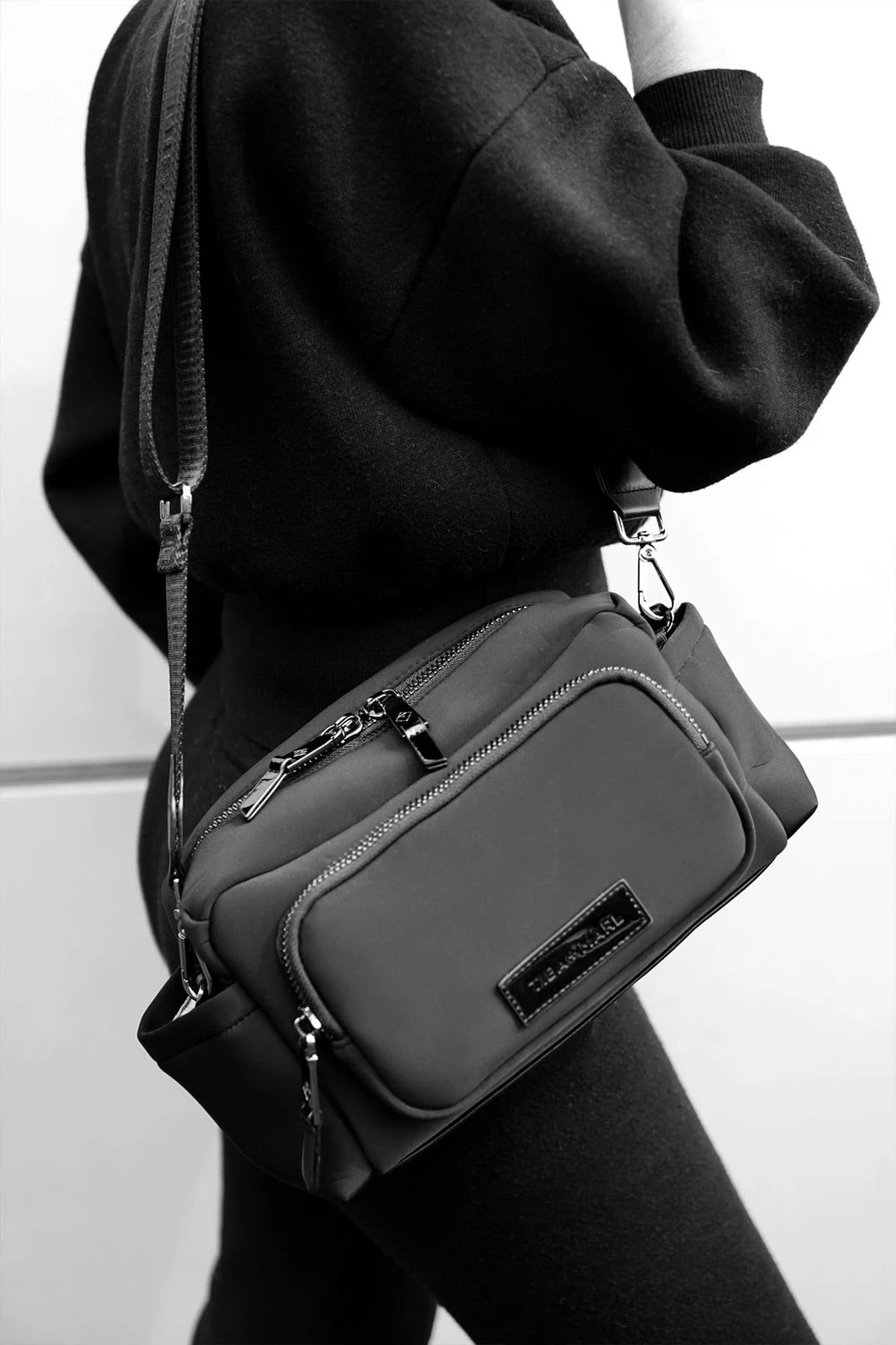 Inka Buggy Organiser Crossbody Black Scuba