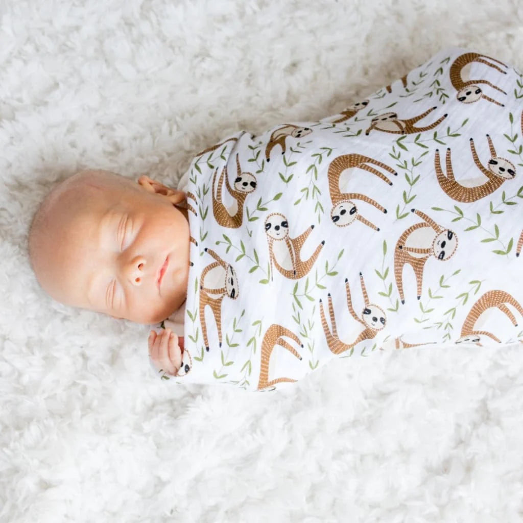 Cotton Muslin Swaddle - Sloth