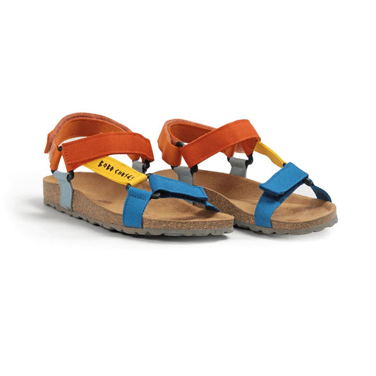 Color Block Velcro Strap Sandals