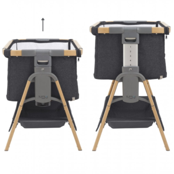 Cozee XL Bedside Crib & Cot - Oak/Licorice