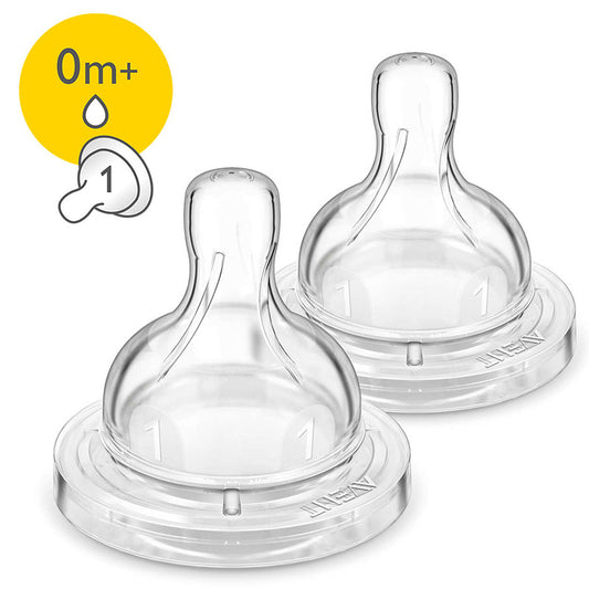 Anti-Colic Teats x2 Newborn 1 hole - 0m+ (SCF 631/27)