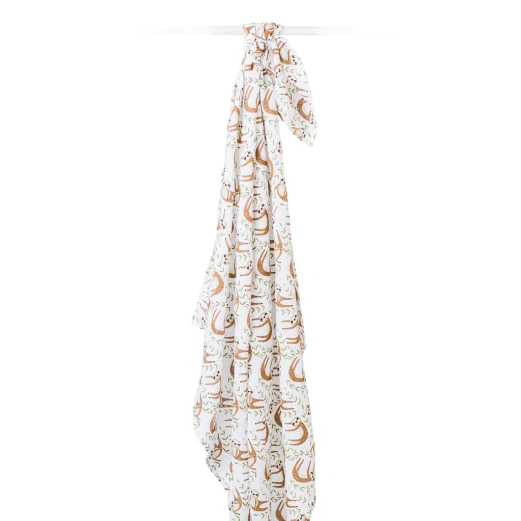 Cotton Muslin Swaddle - Sloth
