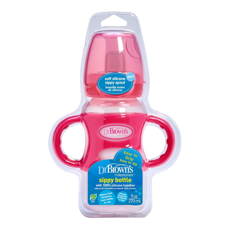 Milestones™ Wide-Neck Sippy Bottle with Handles - Pink
