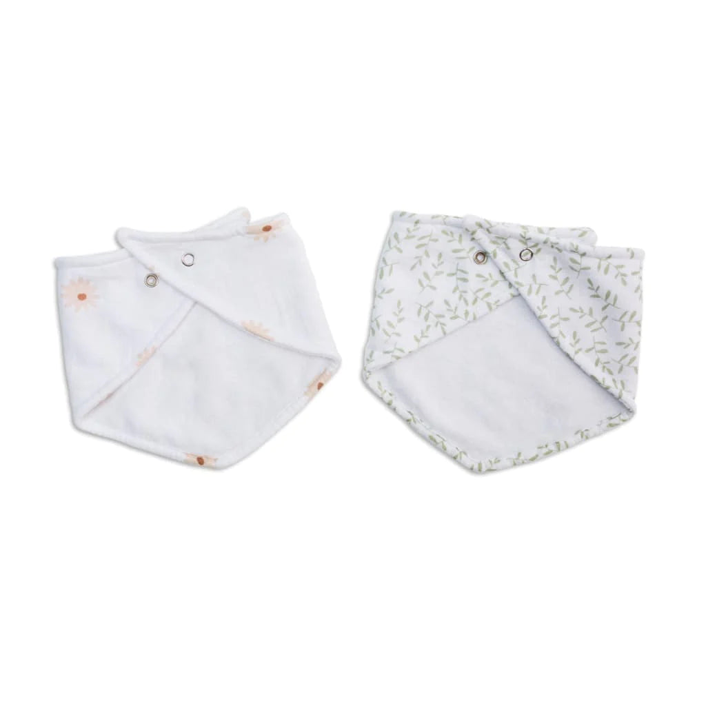 Bandana Bibs, Pack of 2 - Daisies/Greenery