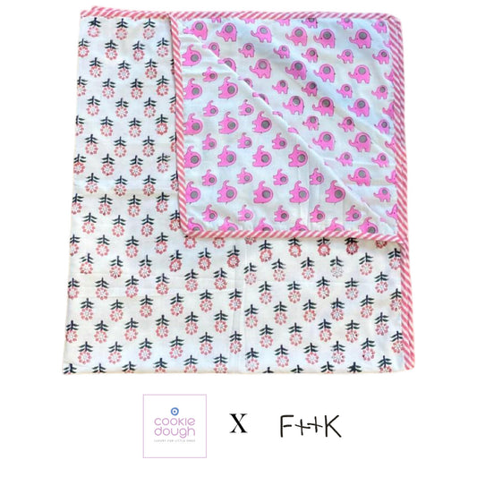 The Reversible Blanket - Pink Elephant