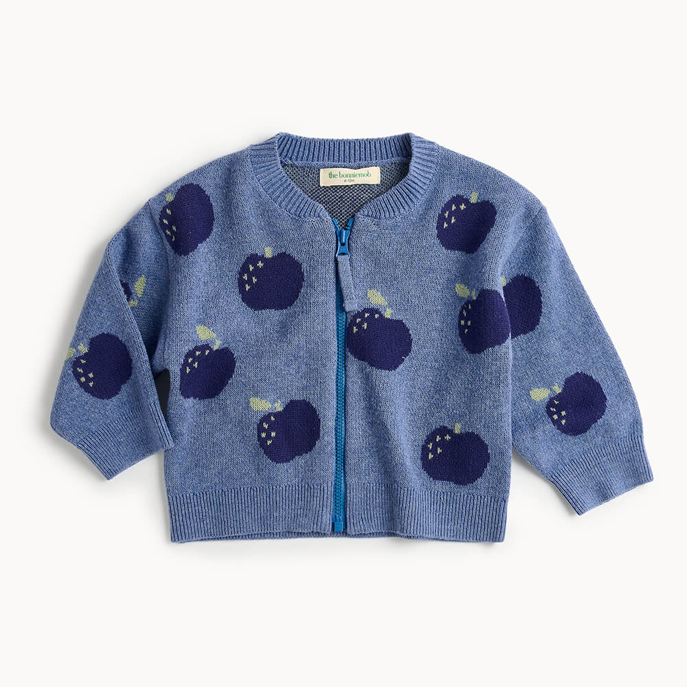 Apple Knit Cardigan - Dusty Blue