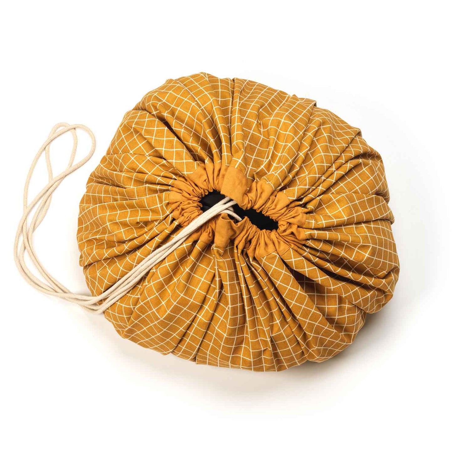 noomad: Playmat & Toy Bag - Organic Grid Mustard