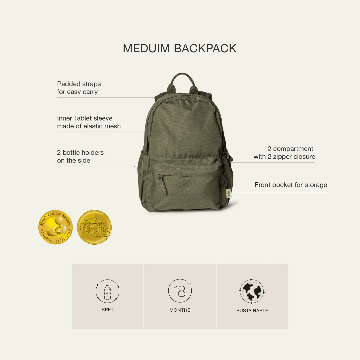 Medium Backpack - Black