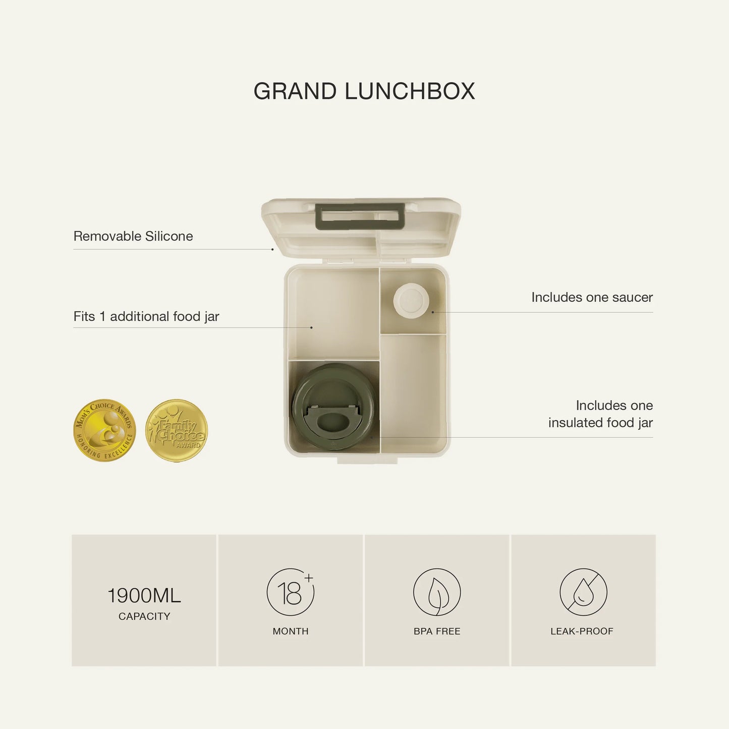 Grand Lunchbox - 4 Compartments - Lemon