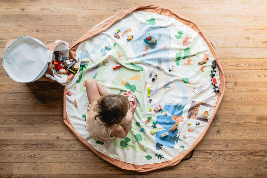 soo: Playmat & Storage Basket - Zoo