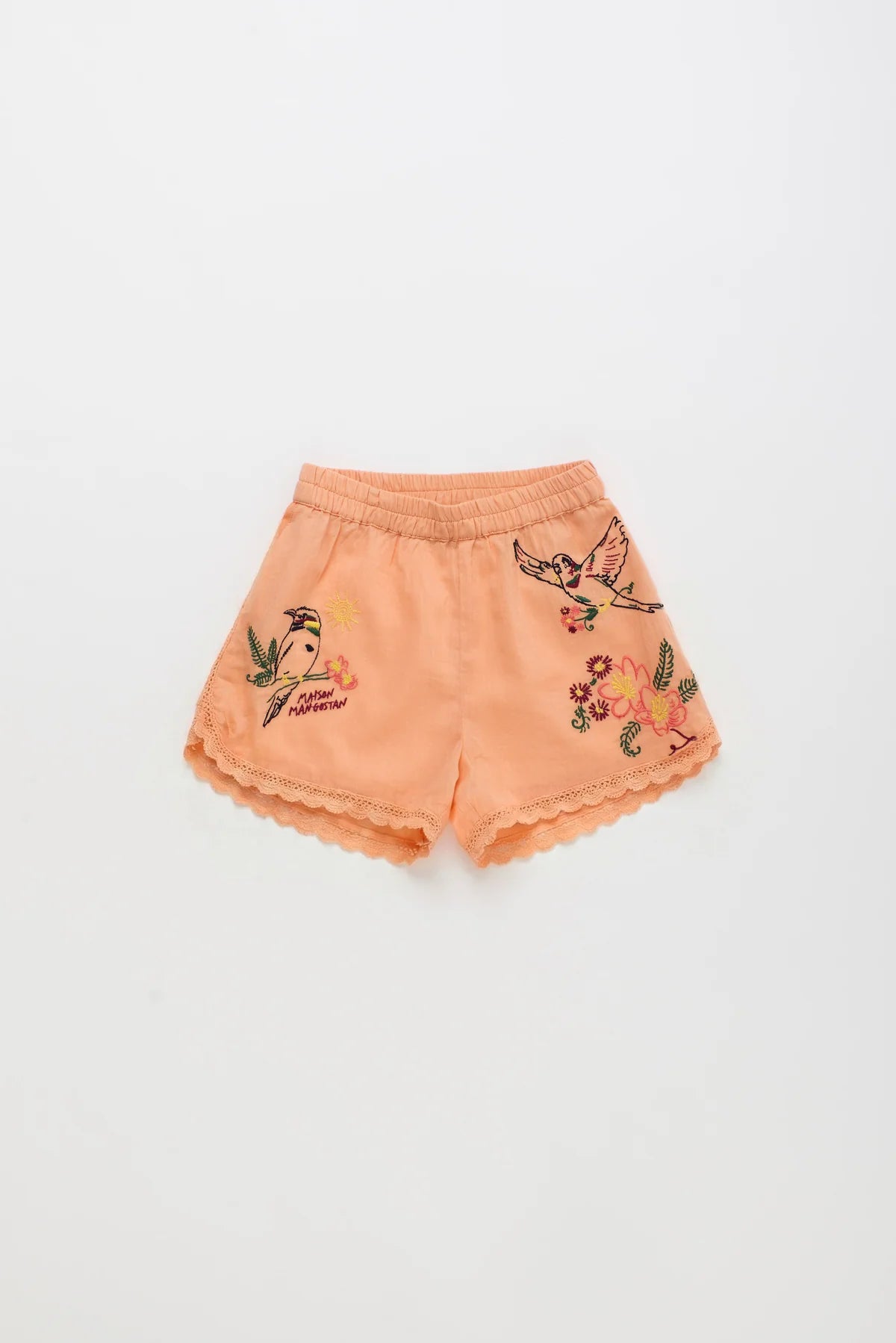 Birds Embroidered Shorts