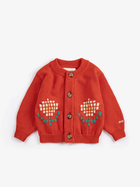 Pixel Daisy Baby Cardigan