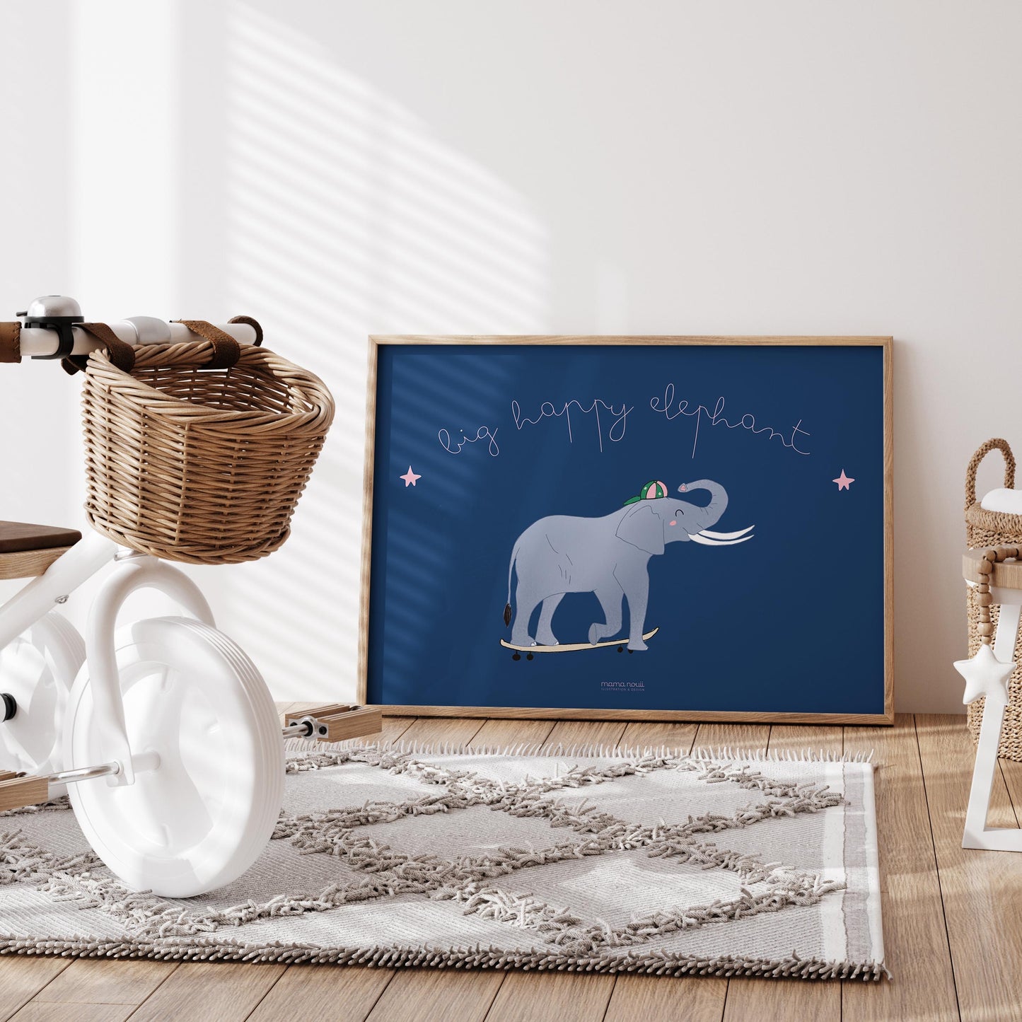 “Big Happy Elephant” Print - A3
