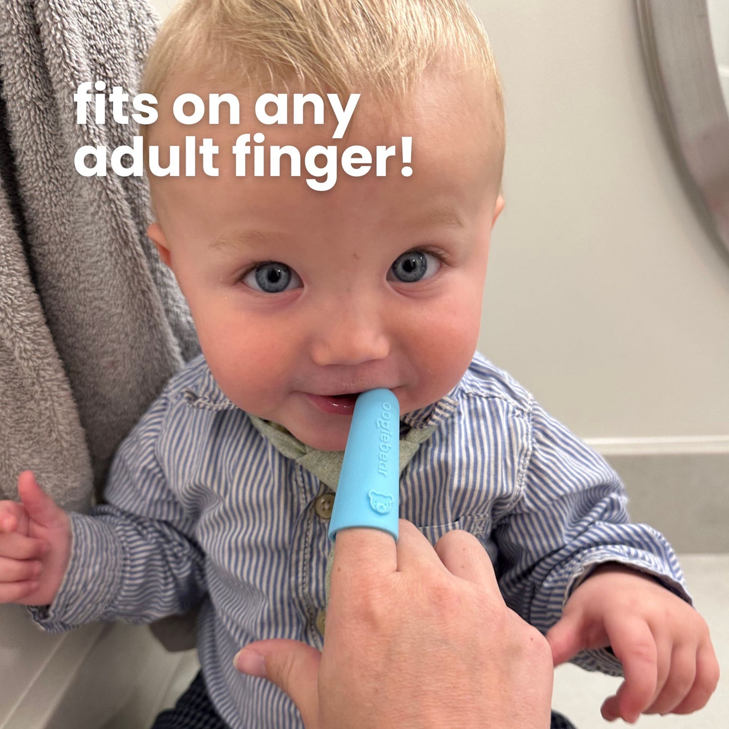 Baby Finger Brush & Tongue Scraper - blue/orange
