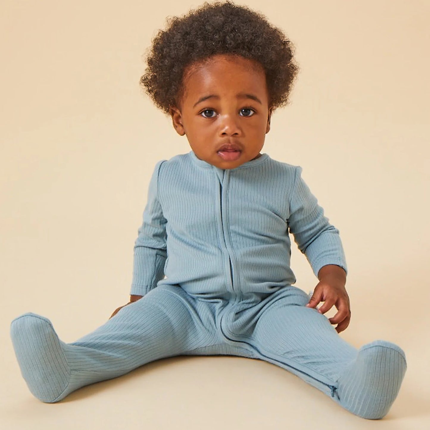 Ribbed Clever Sleepsuit - Blue