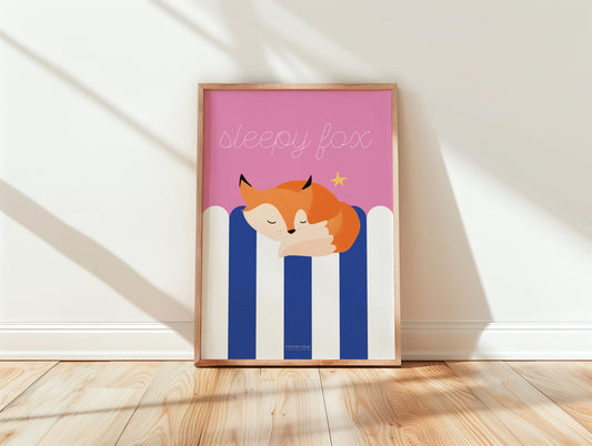 “Sleepy Fox” Print - A3