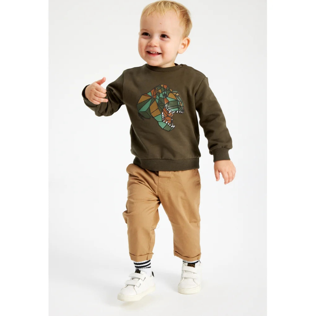 Dino Baby Sweater - Olive