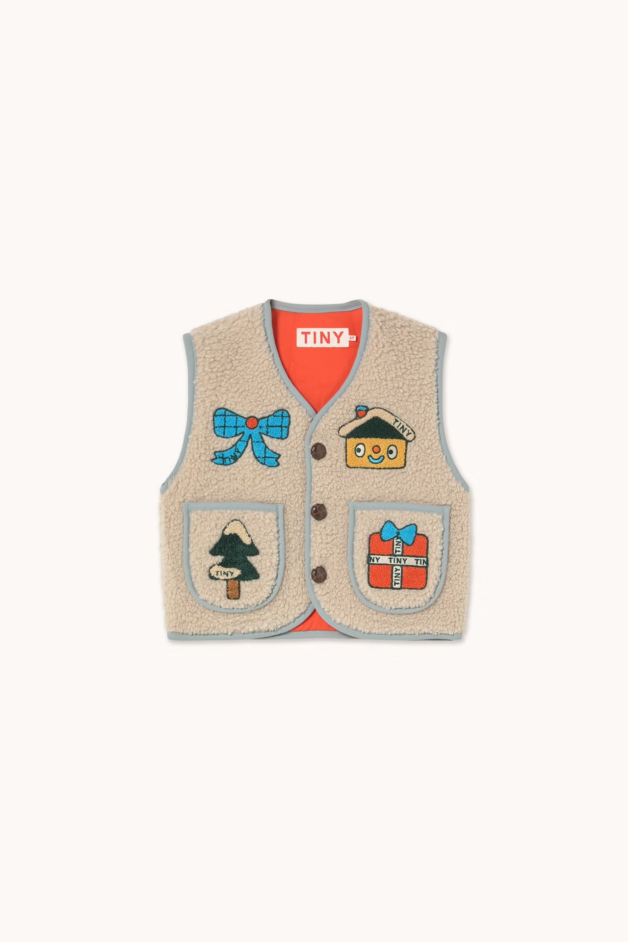 Xmas Tiny Town Sherpa Vest