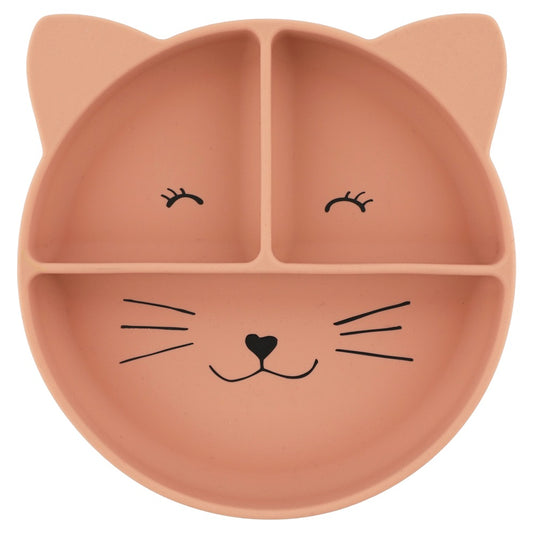 Silicone Divided Plate with suction - Mrs. Cat