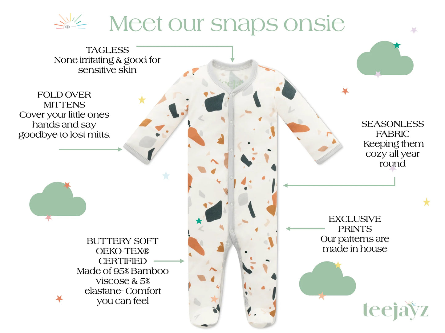 Terrazzo Snaps Onesie PJ