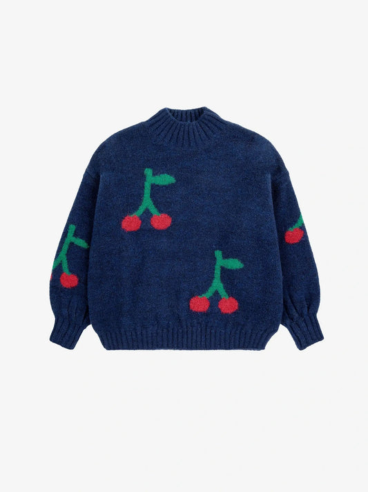 Cherry Knit Turtleneck Sweater