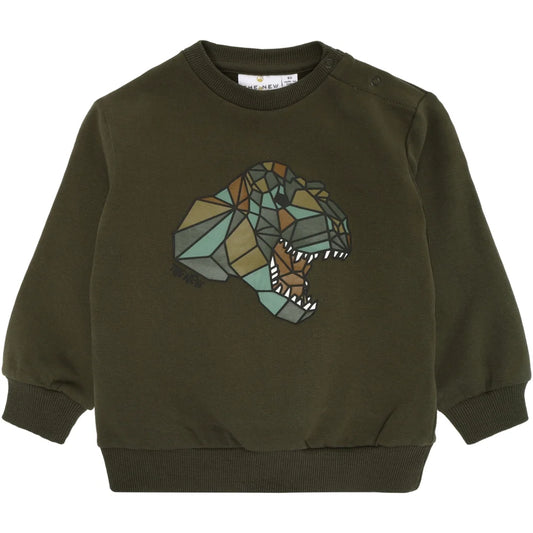 Dino Baby Sweater - Olive