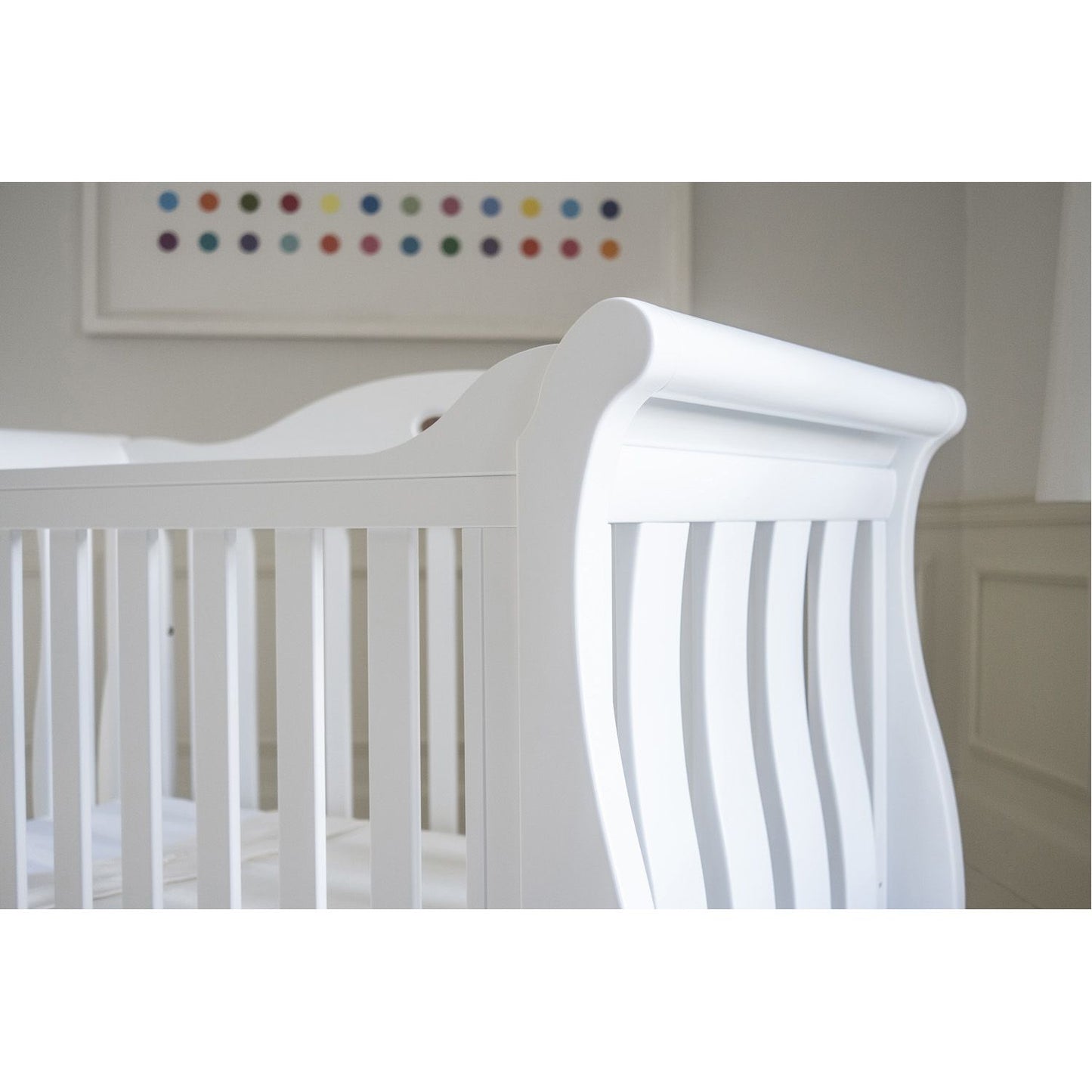 Sleigh Royale Cot Bed & Mattress - White