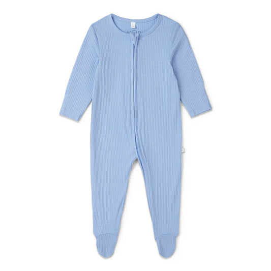 Ribbed Clever Sleepsuit - Blue