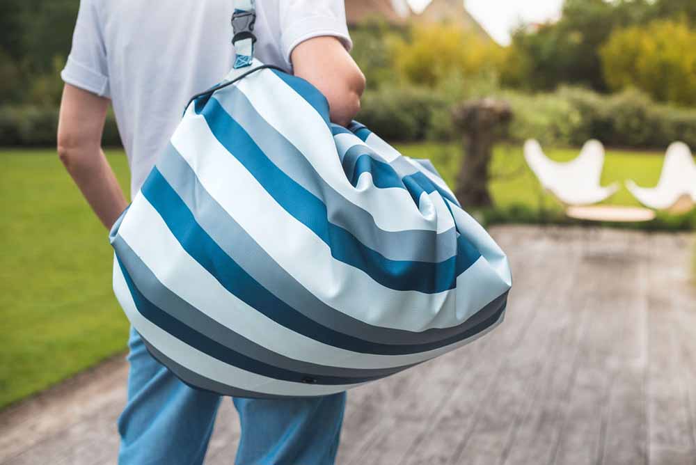 noomad Outdoor: Playmat & Toy Bag - Blue/Green Stripes